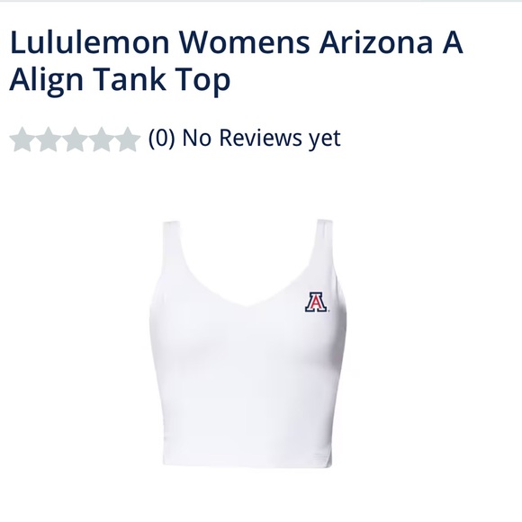 NWT Lululemon x UArizona A Align Tank Top - Picture 1 of 2